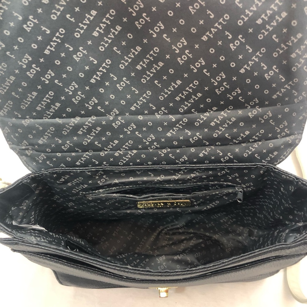 *Olivia + Joy Black Crossbody Satchel Bag Purse Gem